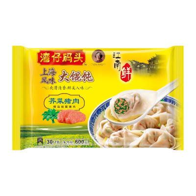 湾仔码头荠菜猪肉上海风味大馄饨600g