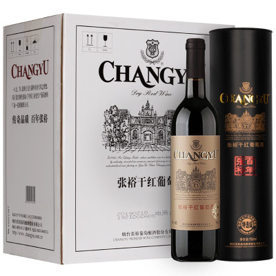 【苏宁易购超市】张裕(CHANGYU) 特选级干红葡萄酒 750ml*6 圆筒 整箱