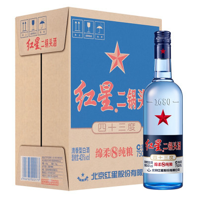 43度红星二锅头酒（绵柔陈酿）750ml