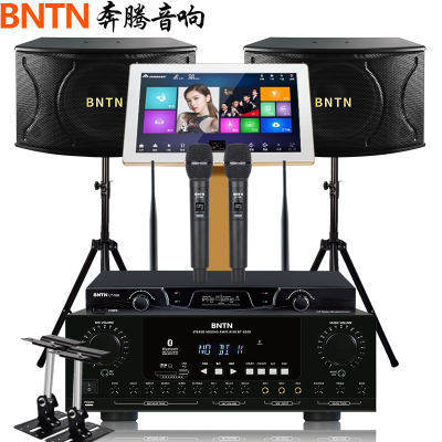 奔腾（BNTN）家庭KTV音响金色点歌机一体机卡拉OK专业会议音响2T语音点歌机U段无线话筒8200配BTK12音箱