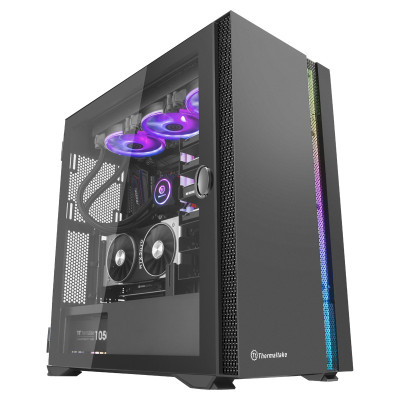 Tt（Thermaltake）挑战者H6 黑色 机箱电脑主机 E-ATX中塔机箱 玻璃侧透 水冷机箱