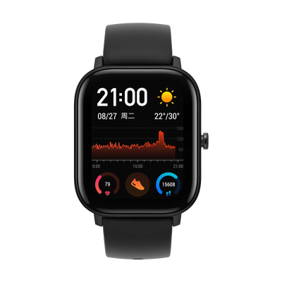 Amazfit GTS智能手表智能运动手表 14天续航 GPS 50米防水 NFC曜石黑