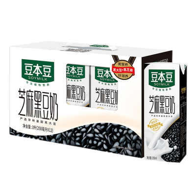 豆本豆芝麻黑豆奶 250ml*12盒整箱礼盒装 谷物粗粮早餐奶饮品