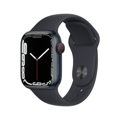 MKHQ3CH/A Apple Watch Series 7 蜂窝版 41mm 午夜色铝金属表壳 午夜色运动型表带