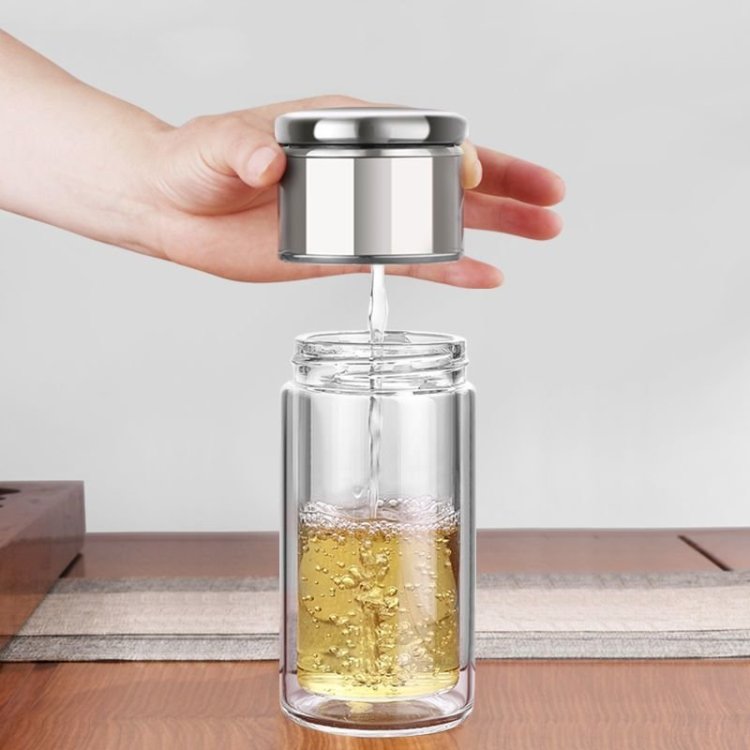美帮汇茶水分离玻璃杯