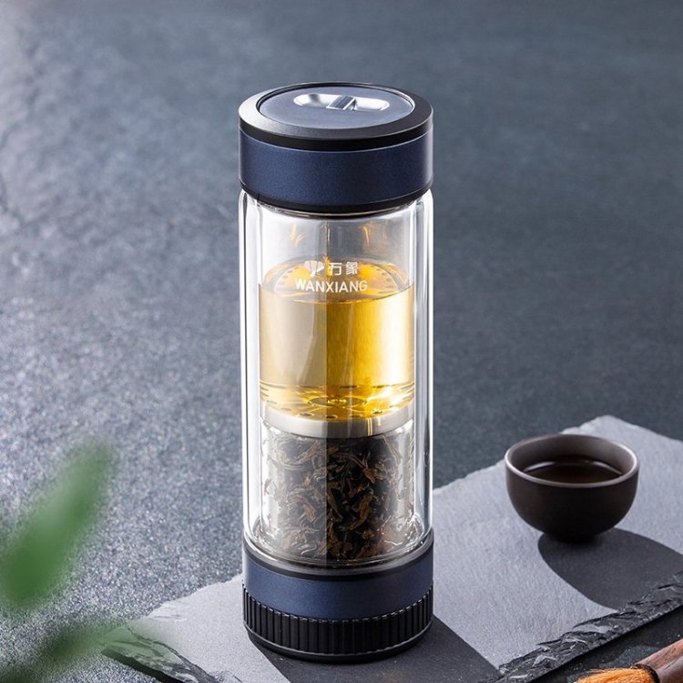 万象茶水分离玻璃杯