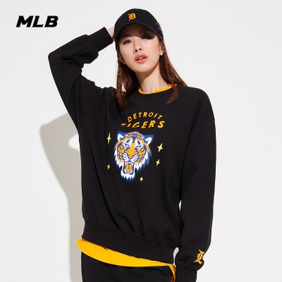 MLB 男女圆领运动卫衣老虎情侣套头衫休闲宽松22年春季新款情侣百搭上衣MTD01