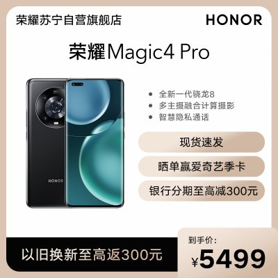 荣耀Magic4 Pro 8GB+256GB LGE-AN10 亮黑 全网通手机