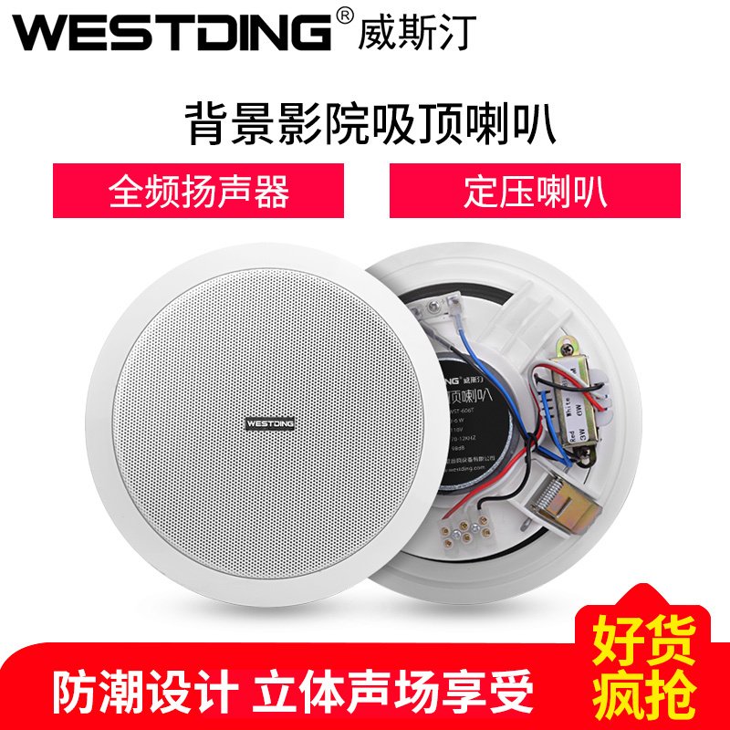 WESTDING/威斯汀 WST-606T吸顶喇叭定压天花吊顶音响壁挂广播音箱