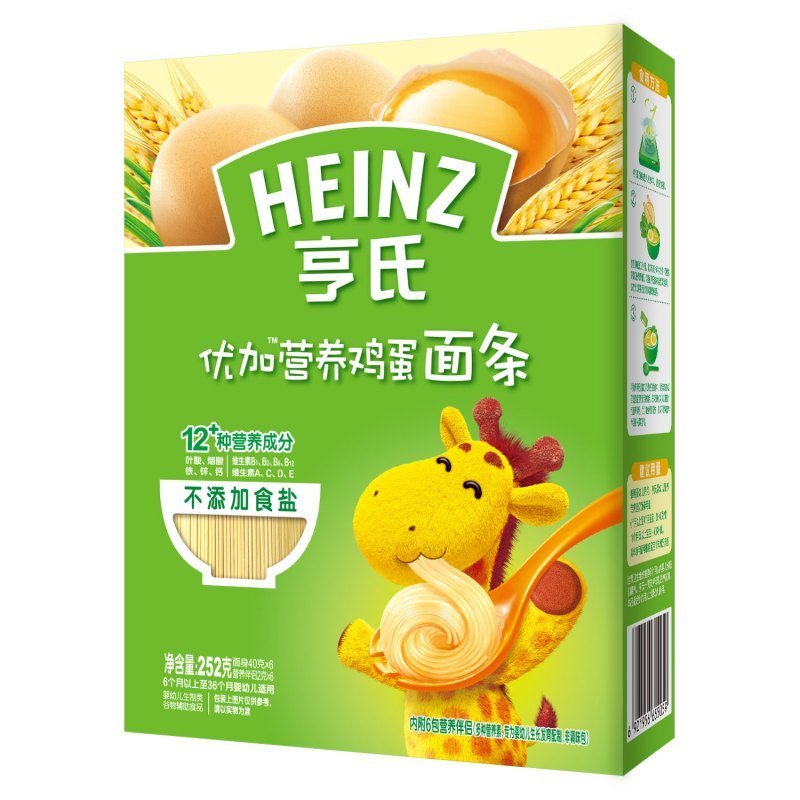 亨氏(Heinz)优加营养鸡蛋面条252g