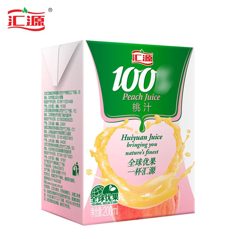 汇源 100%桃复合果汁200ml*12盒 礼盒装