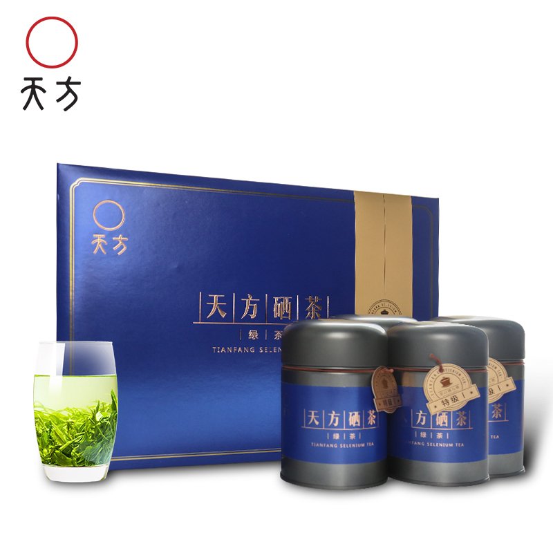 【年货礼盒】【天然含硒】安徽天方280g特级Ⅰ硒茶绿茶 明前特级高山烘青绿茶 茶叶礼盒装 安徽茶叶石台硒茶