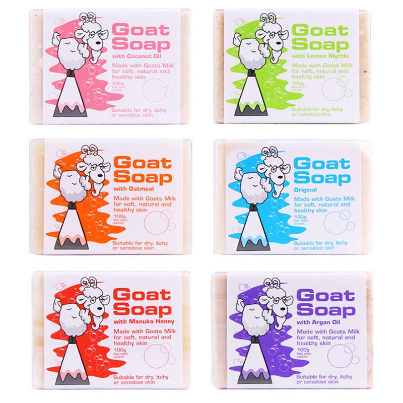 Goat Soap手工山羊羊奶皂100g（3块装）婴幼儿 原味 椰子 柠檬 蜂蜜 燕麦任选3种 下单备注味道