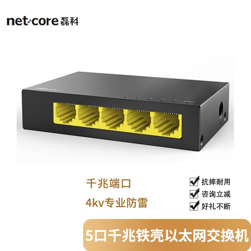 磊科（netcore）NS315 5口全千兆以太网交换机