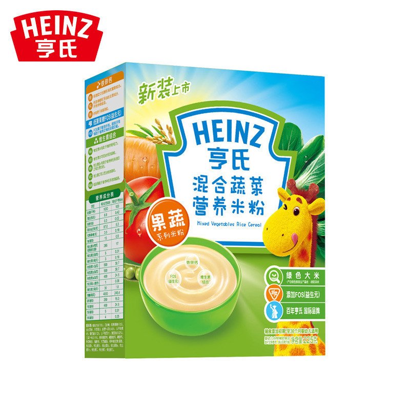 亨氏(Heinz)混合蔬菜营养米粉225g