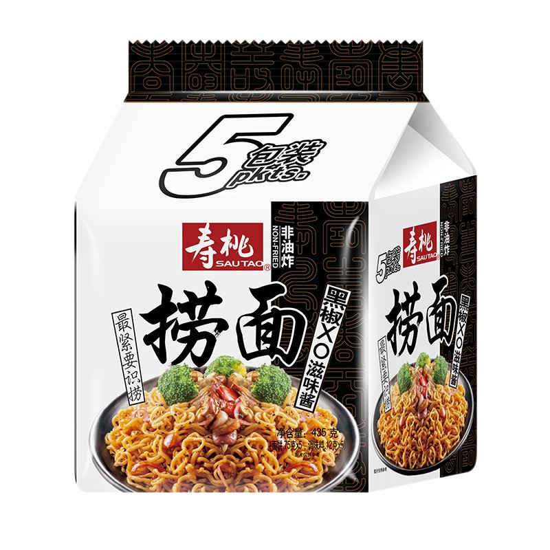 寿桃黑椒XO滋味酱捞面(5包装)435g