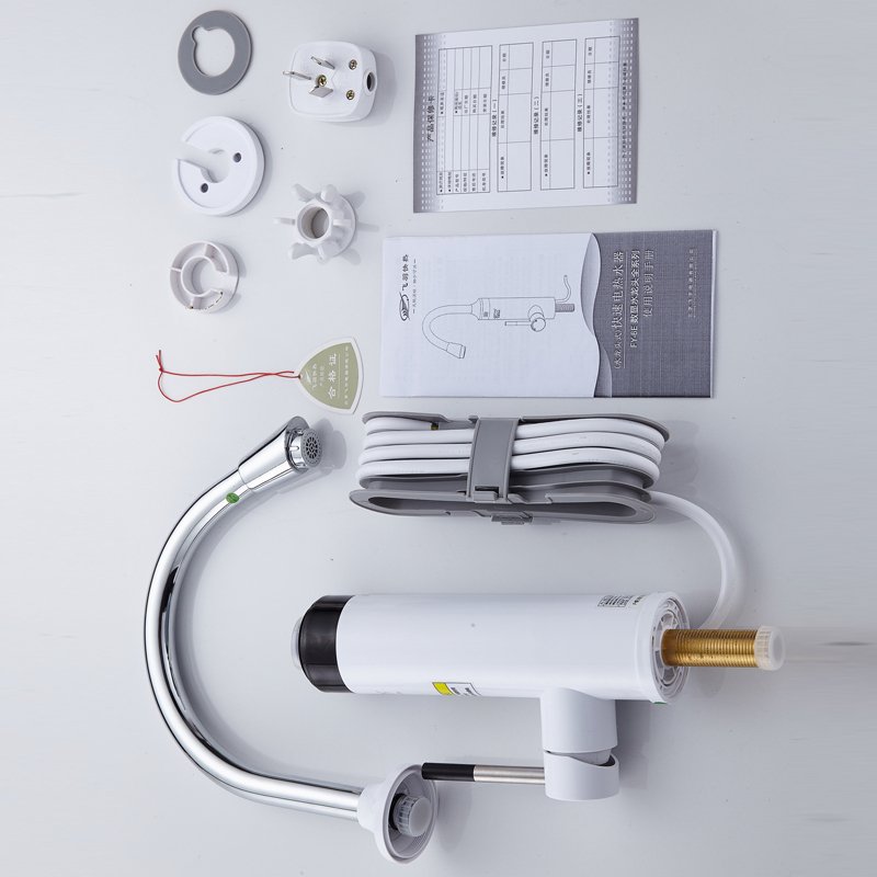 飞羽FY-6E-1即热式电热水龙头快速热厨卫电热水器1秒热冷热水两用暖水宝厨房卫宝带温度显示过水热下进水洗碗洗菜小厨宝