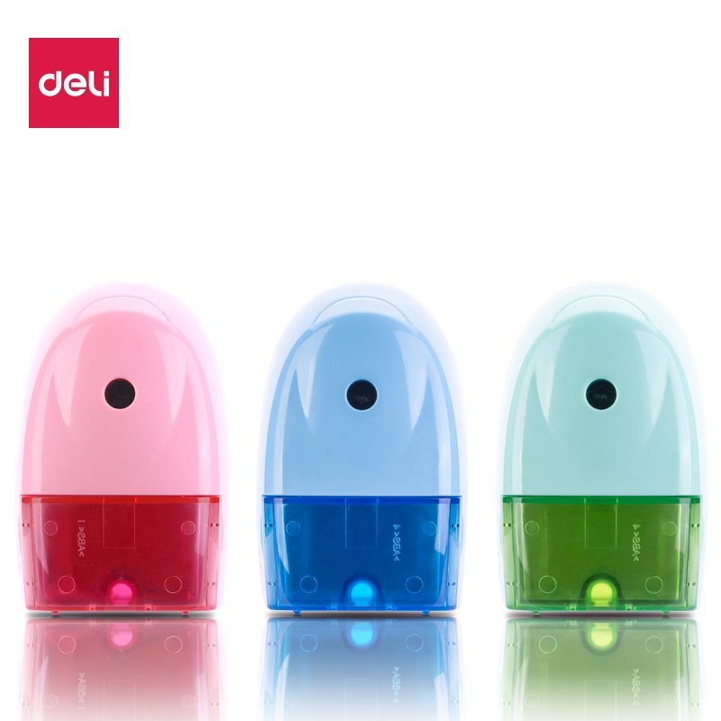 得力（deli） 0519削笔机 可爱靓丽简约流线型削笔机/削笔器 创意自动吸入铅笔 颜色随机