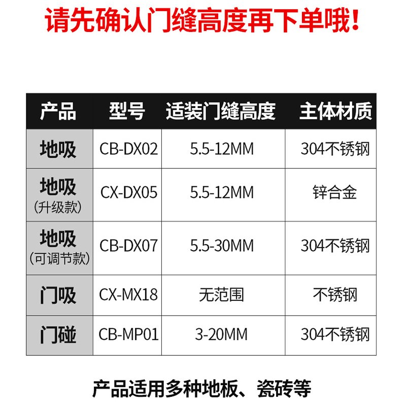 卡贝(cobbe)不锈钢门吸卫生间门碰防撞门挡门阻隐形吸门器强磁免打孔地吸 地吸-拉丝不锈钢