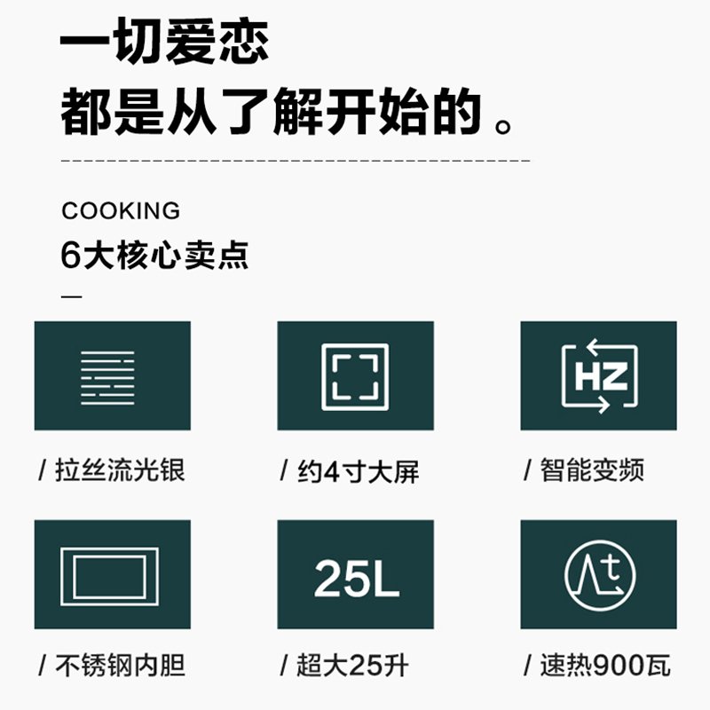 格兰仕变频不锈钢智能大屏微波炉光波炉烧烤烤箱微蒸烤一体机G90F25CSLV-C3(G0)