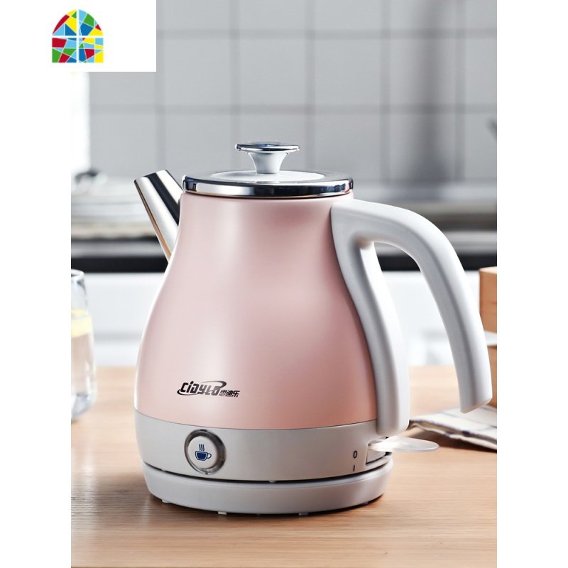 便携式保温一体烧水壶家用电热水壶小容量1l旅行水壶 fenghou 薄荷