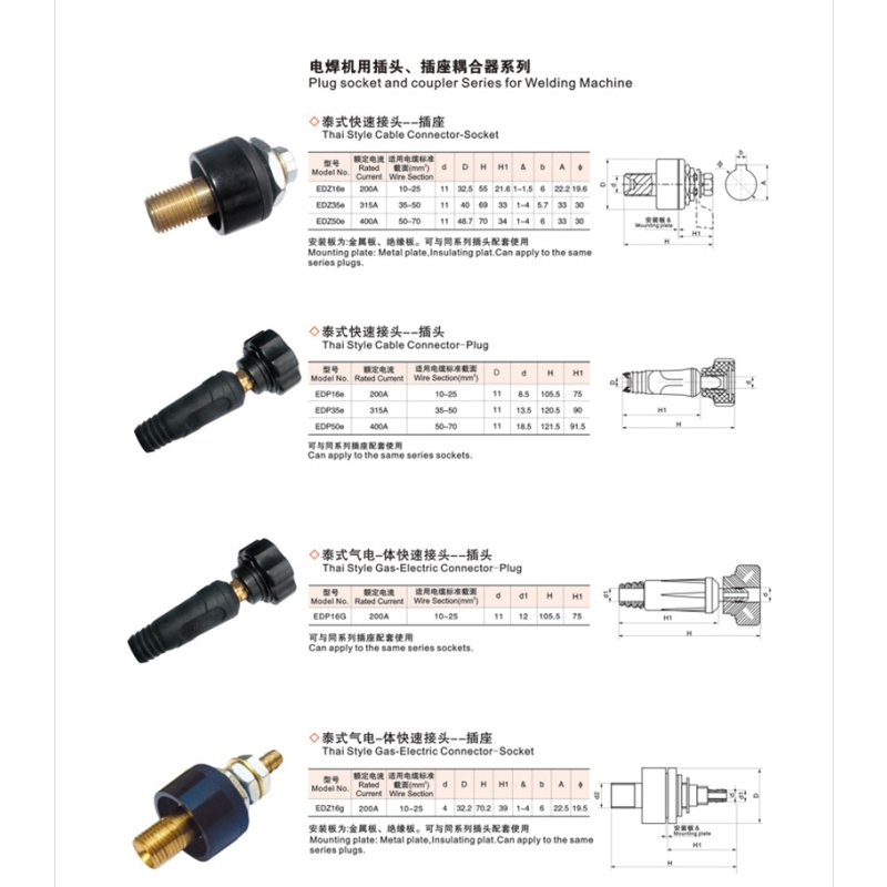 电焊机DKJ25-35-50-70平方插座欧式接头焊接电缆连接器快速插头(h8p)_3