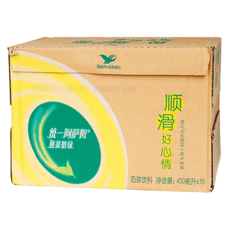 统一晴蓝阿萨姆煎茶奶绿奶茶饮料450ml*15瓶整箱_767_697