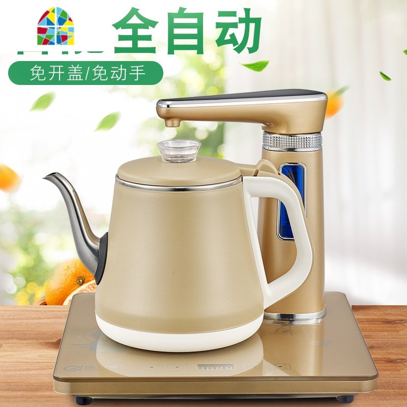 家用全自动上水电热水壶抽水式电茶炉茶台烧水壶一体烧茶器电茶壶 FENGHOU 金色包胶双层防烫（单炉