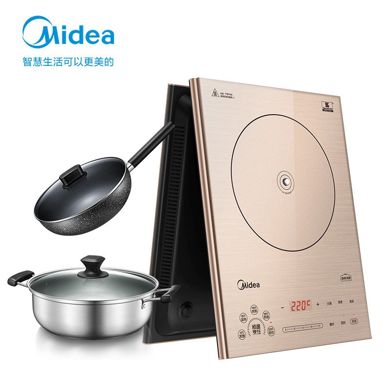 美的(Midea)恒温变频电磁炉C22-QH2239 精准温控恒匀火 智能APP控制 防水日本面板超薄家用 定时定温新品