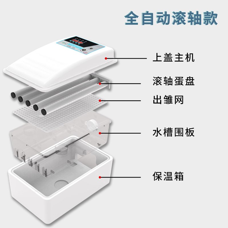 水床孵化器小型家用鸡鸭鹅苗孵化机全自动智能迷你恒温孵蛋箱 6枚滚轴全自动