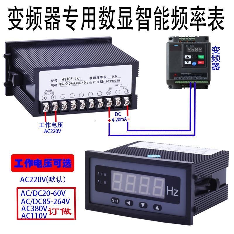 变频器模拟量输出专用数显电流表转速表线速表频率表0-10V/4-20mA 1路报警+RS485通讯_327