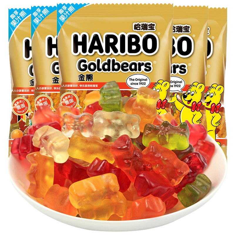 德国进口haribo哈瑞宝金熊软糖200g*2袋小熊混合水果qq糖儿童糖果橡皮果汁糖