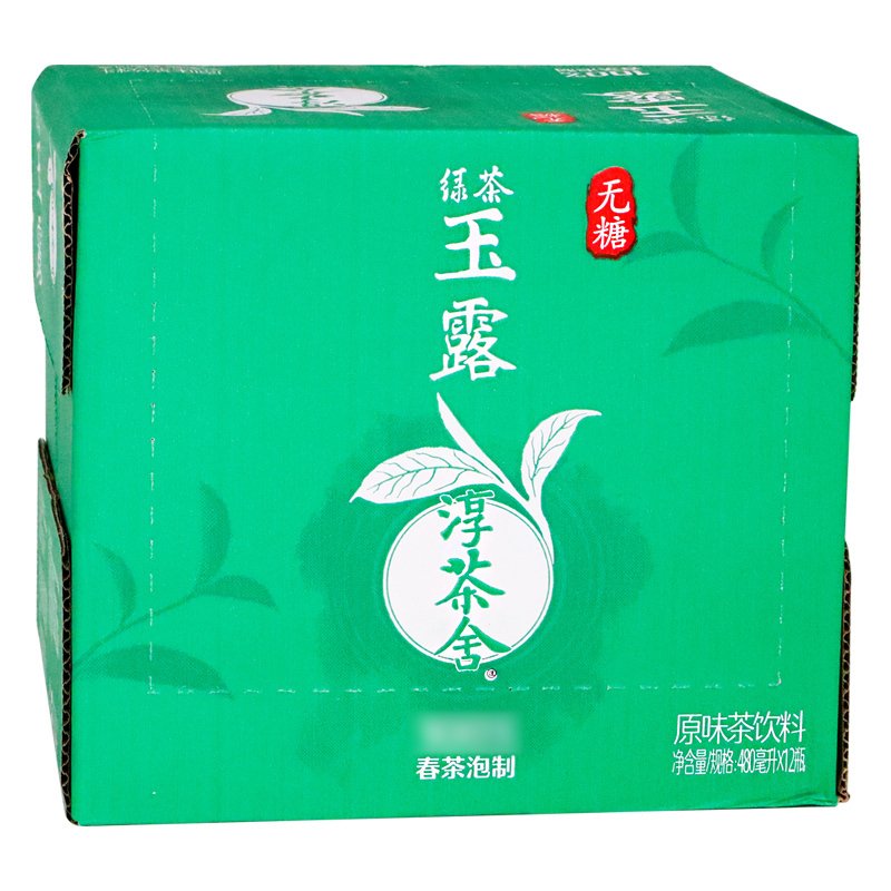 可口可乐淳茶舍无糖绿茶480ml*12瓶/箱 瓶装自带甘甜玉露