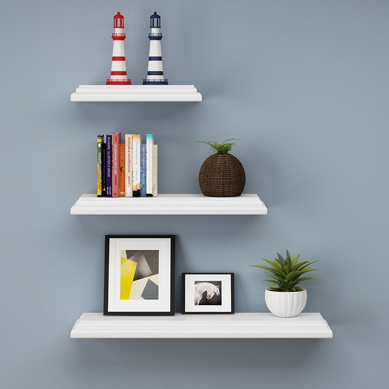 定制烤漆欧式一字搁板隔板置物架壁挂机顶盒架层板书架花架电视板(be8