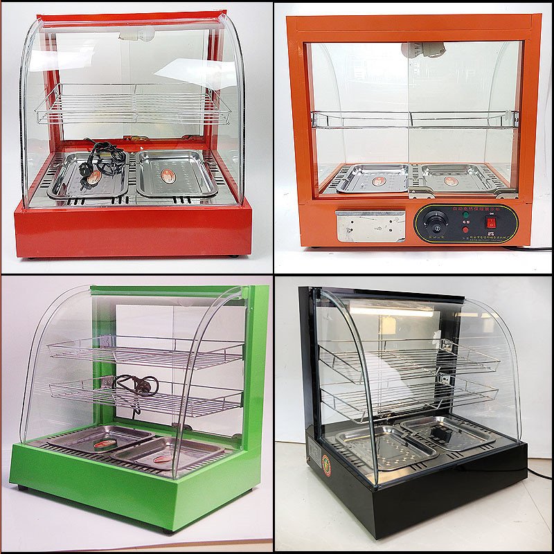 保温柜展示柜商用台式加热恒温小型板栗蛋挞炸鸡保温箱汉堡熟食柜 粉红色