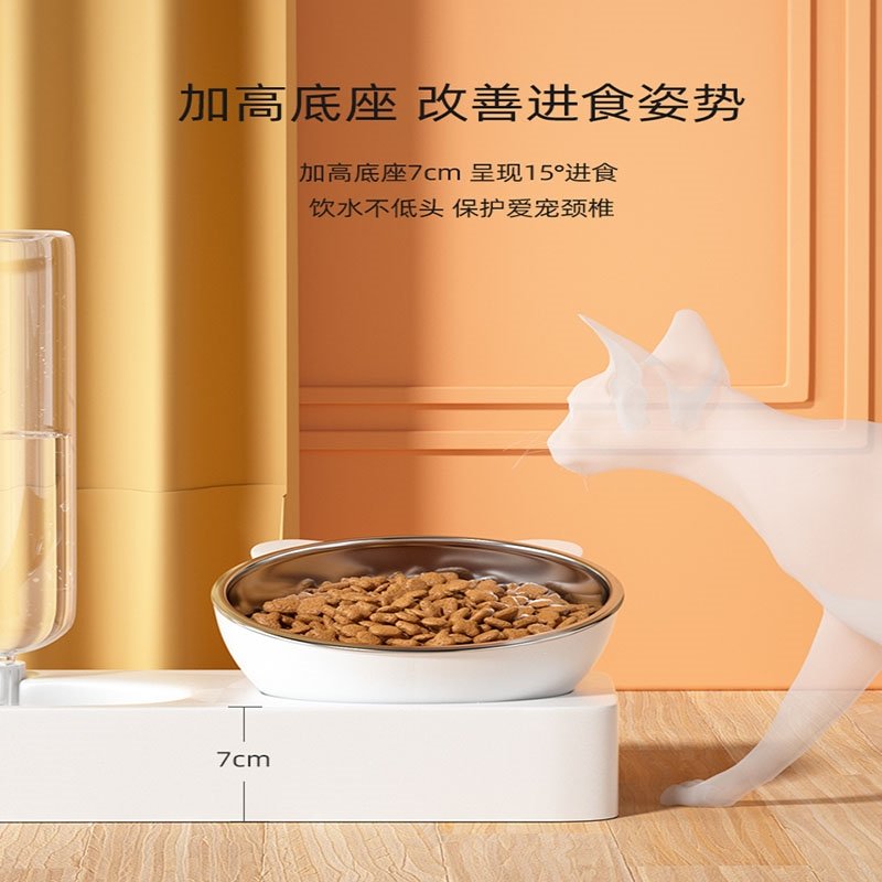 猫碗狗碗食盆狗盆狗狗碗猫咪双碗自动饮水猫粮饭盆喂食器宠物用品(xPs)_9_0