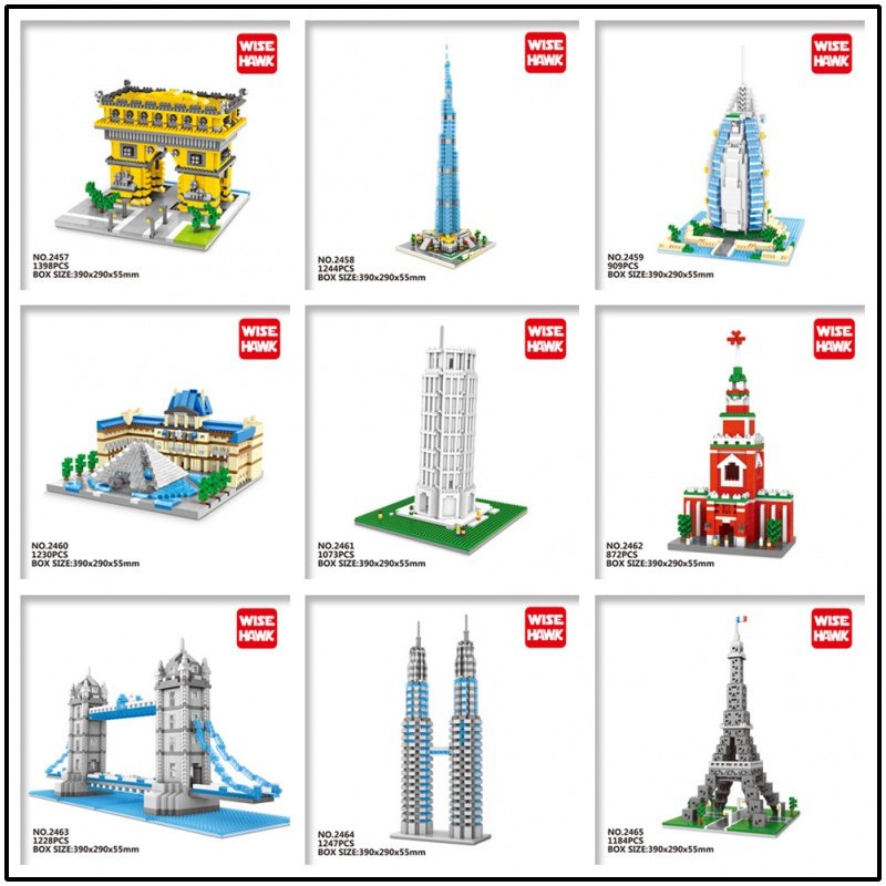 智鹰2457-2468长城双子塔凯旋比萨斜塔伦敦积木建筑兼容乐高 2463伦敦桥