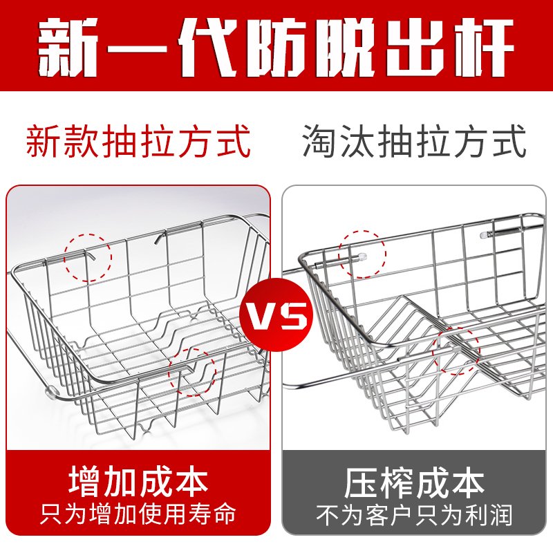 洗碗池水沥水架洗菜盆闪电客沥水篮厨房洗菜篮漏水池滤伸缩 3525伸缩沥水篮