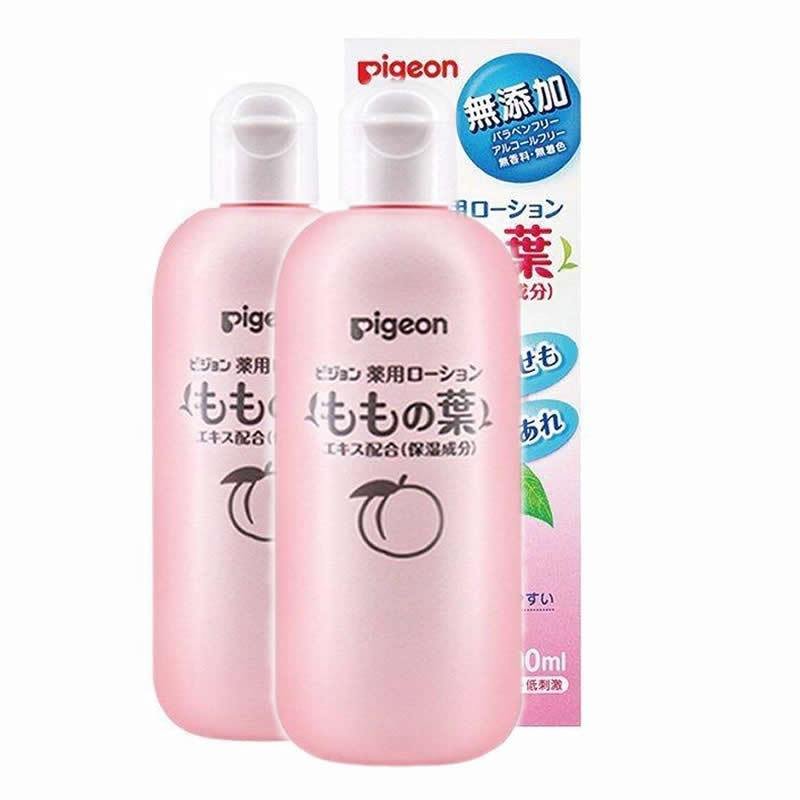 原装进口日本Pigeon贝亲桃子水痱子水200ml/瓶2-6岁