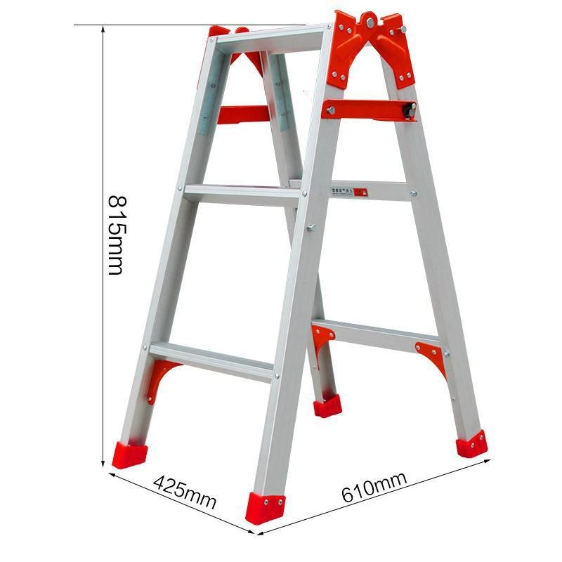家用多功能梯子家用铝合金折叠梯子加厚便携人字梯工程梯子 三维工匠 (4阶)YQZHT-1.14_928