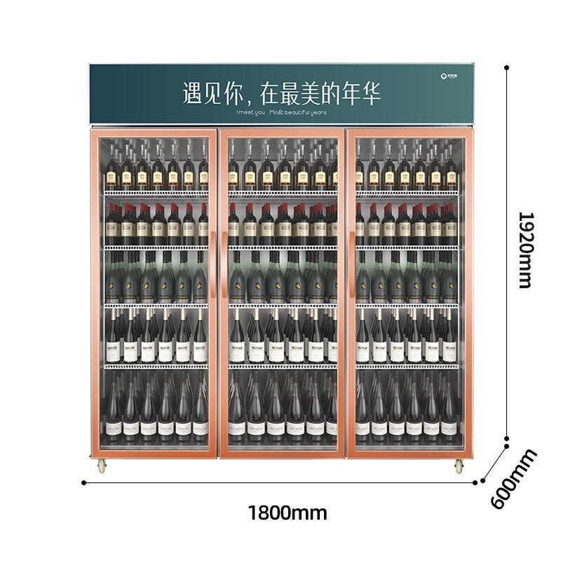 品牌自营 喜莱盛 三门冷藏柜立式商用展示柜三门冰箱直冷饮料柜水果蔬菜保鲜柜陈列柜啤酒柜冷饮柜 三门直冷遇见饮料柜