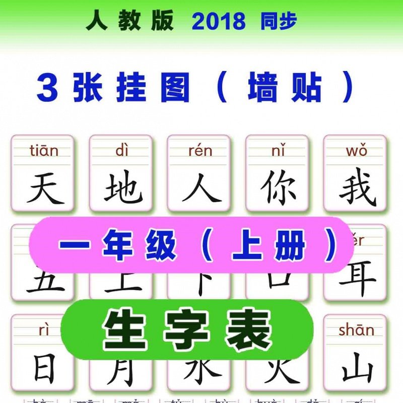 甲小学四线三格拼音声母韵母拼读全表 无声挂图墙贴 一年级生字表 声调40*55(家用)-728