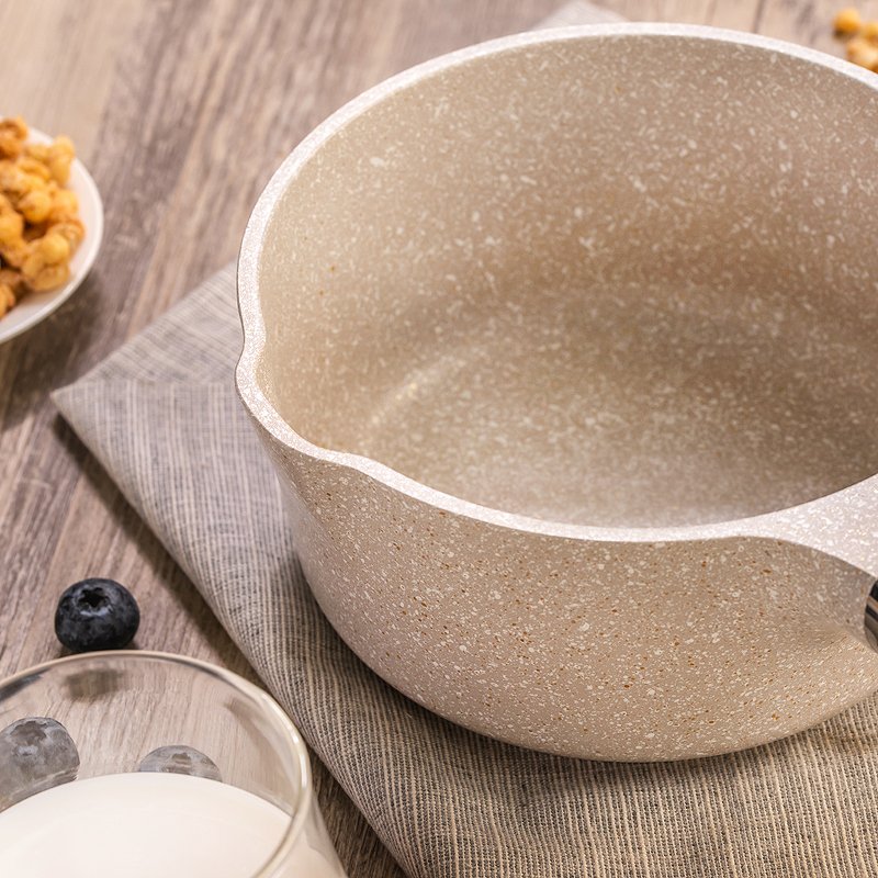 麦饭石不粘锅宝宝辅食锅烘焙精灵婴儿童泡面煎煮一体粥汤小奶锅 18cm