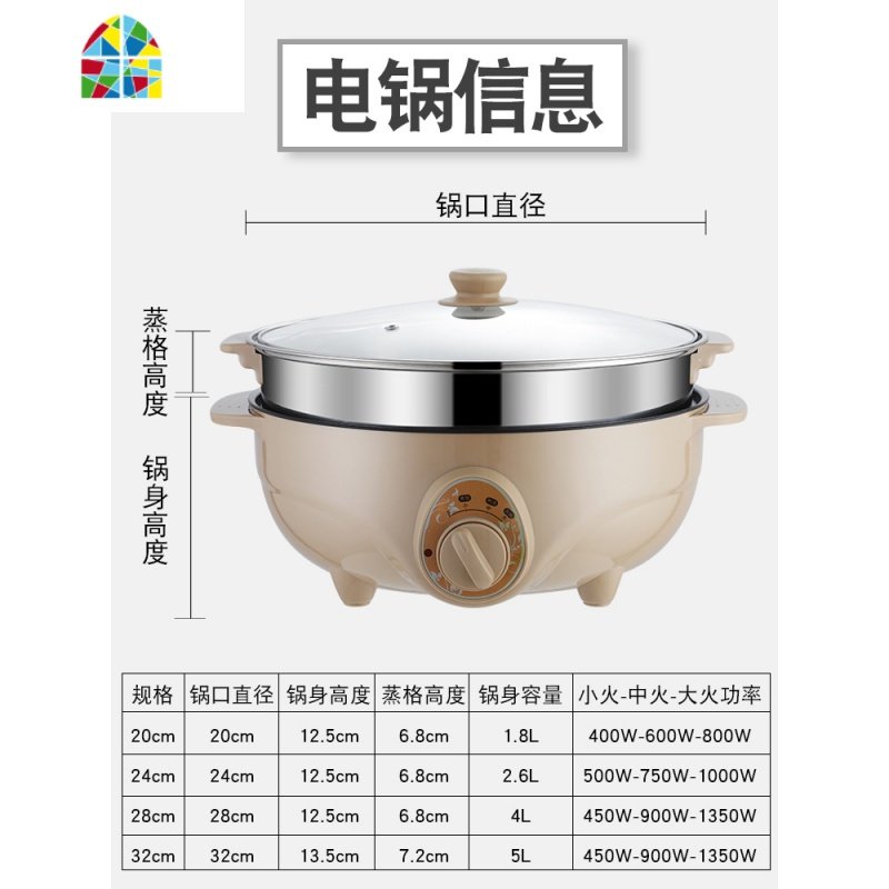 电蒸笼自动断电蒸锅电蒸锅多功能家用大容量小蒸锅蒸汽锅迷你双层 FENGHOU 三挡可调节24CM（收藏送5礼）