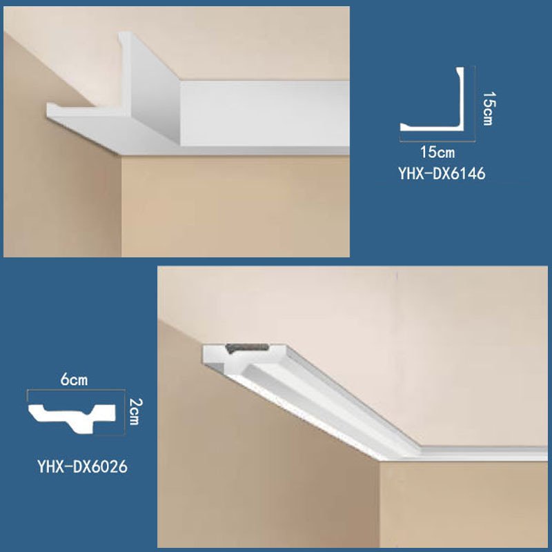 白色简约闪电客PU线条灯线新中式吊顶装饰角线北欧风格仿石膏顶角线 YHX-DX6030