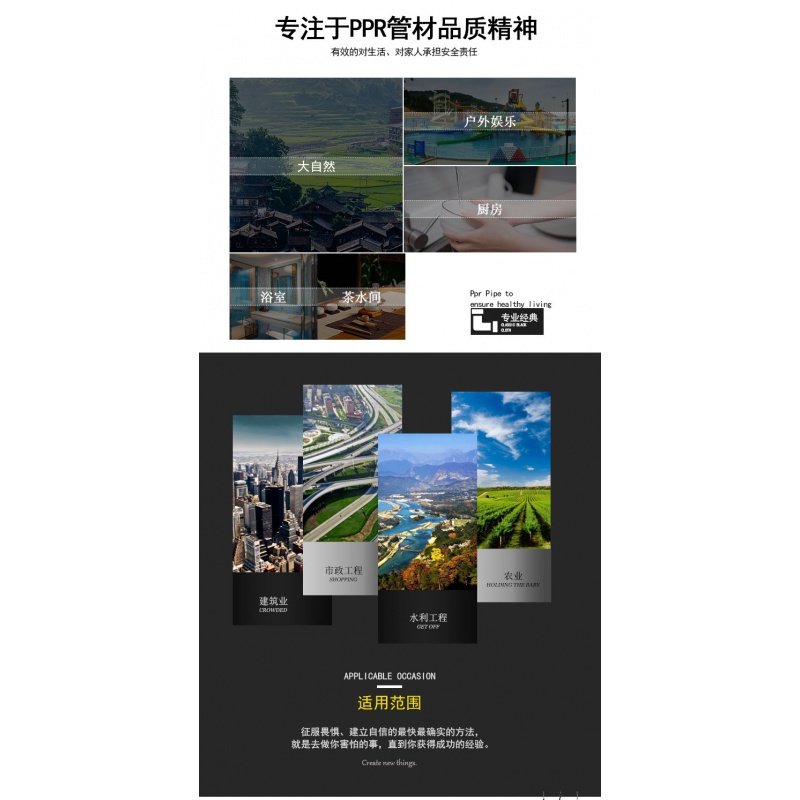 PPR水管CIAA管材管件配件PPR冷热水管20 4分25 6分 厂家家装正品直销 精品63*8.7厚冷热通用