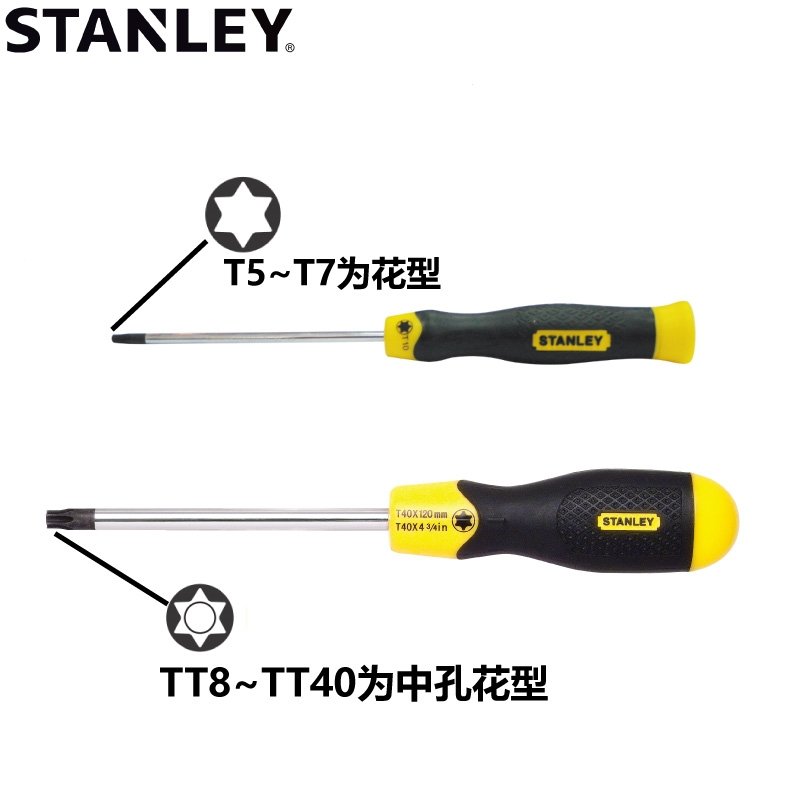 STANLEY史丹利中孔花型螺丝刀螺丝批铬钒钢家用梅花星形改锥起子(CMA)_0