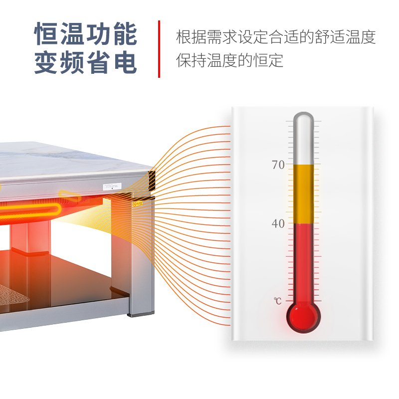 一均P51翡翠玉140*80电暖炉茶几取暖桌电暖桌家用节能省电多功能烤火桌子电炉子四面取暖炉电暖升降茶几烤火炉