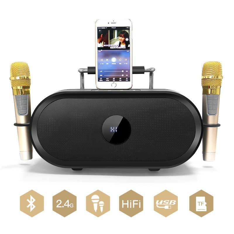 rhm/皇马 k666 广场舞音响音箱家庭ktv无线话筒k歌音响户外便携式播放