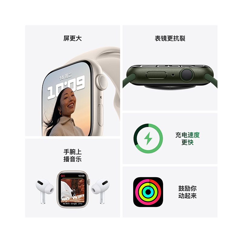 苹果 Apple Watch Series 7 41毫米 GPS 蜂窝版 红色铝金属表壳 红色运动型表带